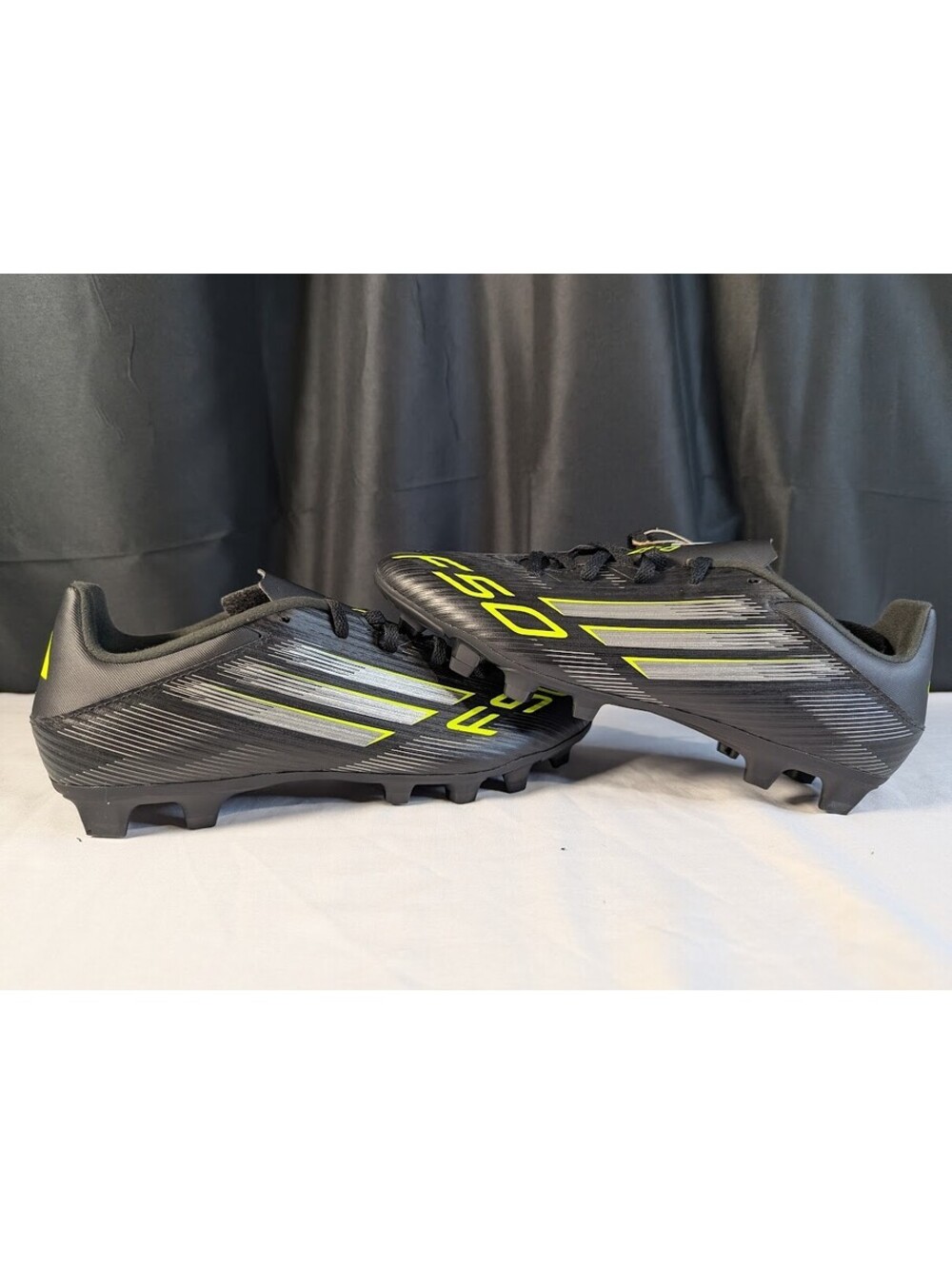 adidas F50 Club FG/MG Soccer Cleats Men 8.5 Women 9.5 Black Lemon New JI0047